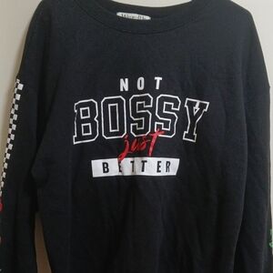 Wound Up Black Graphic Crewneck Sweater